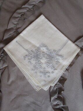 antique embroidered handkerchief pocket square